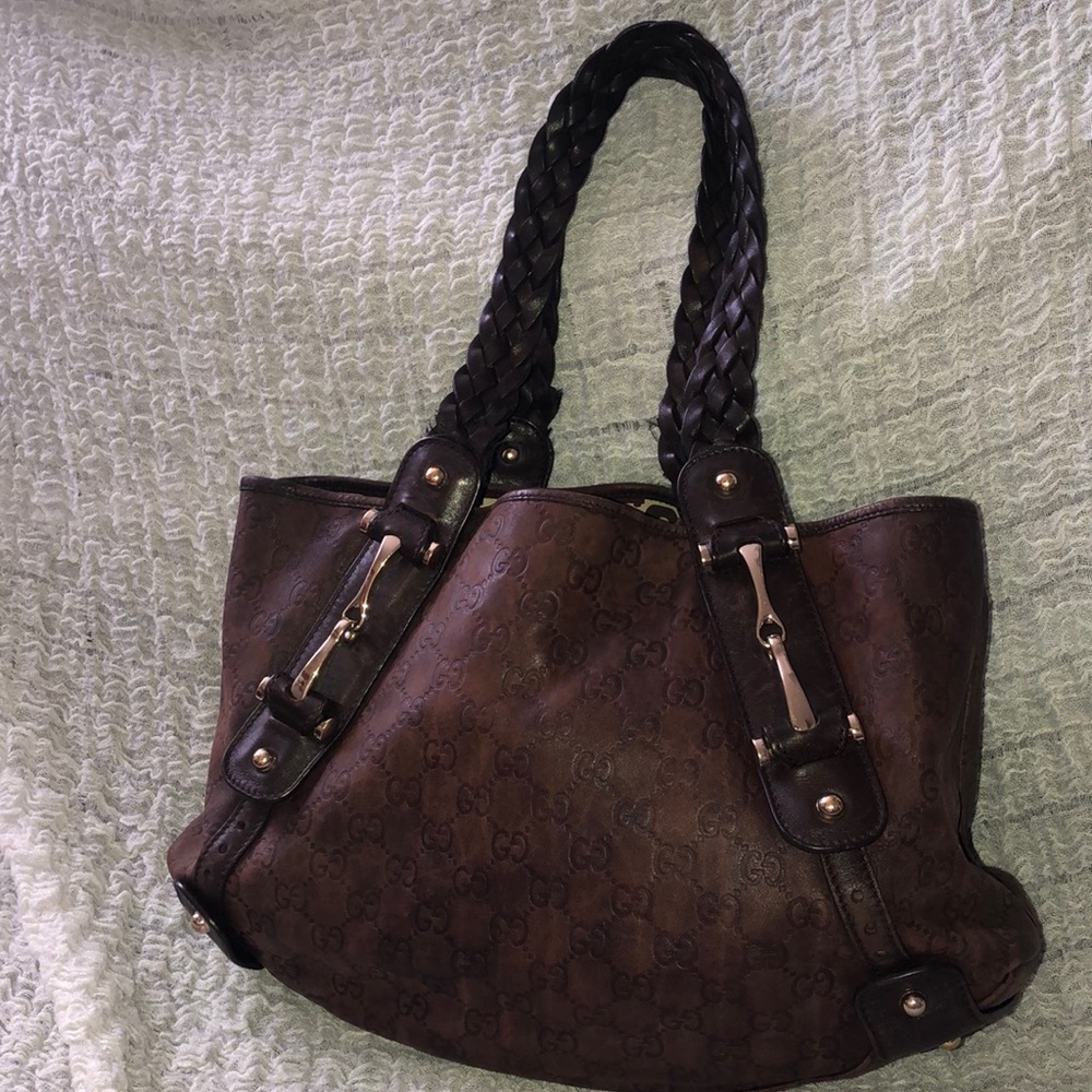 Dark Brown Gucci Guccissima Pelham horsebit hobo